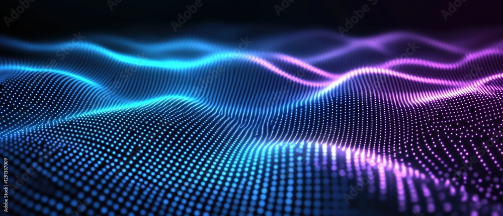 Poster abstract sound wave background with vibrant colors and flowing patterns in digital art design