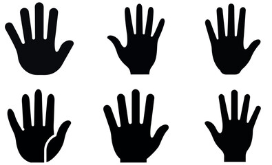 Silhouette Hand Icons Vector | Black Hand Symbol 