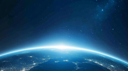 Obraz premium The Earth and Space Technology Background from a Space Perspective