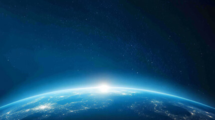 Obraz premium The Earth and Space Technology Background from a Space Perspective