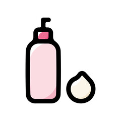 Hair mousse illustration icon.Simple vector outline, clipart for graphic design.