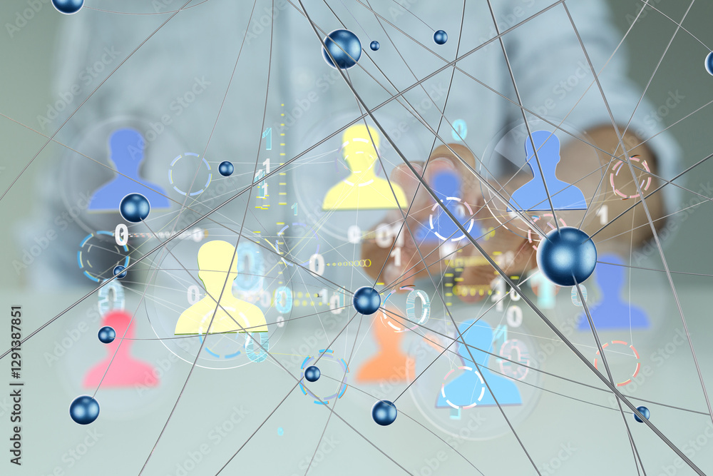 Poster Abstract technology group and data 3d