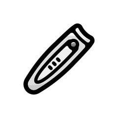 Nail clipper illustration icon.Simple vector outline, clipart for graphic design.