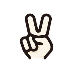 Peace sign illustration icon.Simple vector outline, clipart for graphic design.