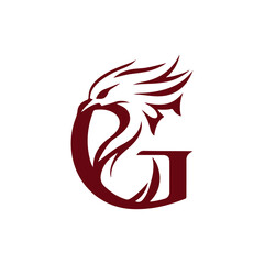 Obraz premium Modern Minimalist Letter G Phoenix Head Logo Design