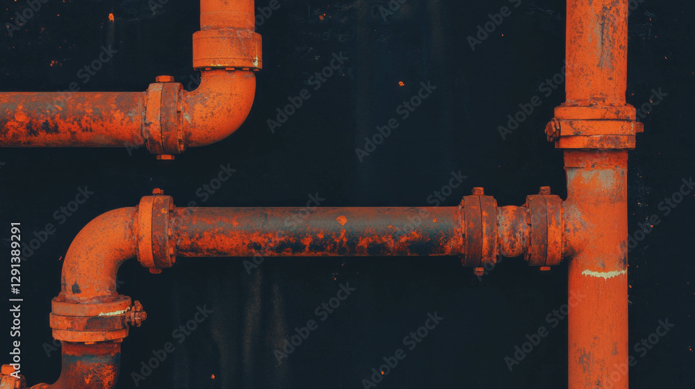 Aufkleber Industrial pipe background with subtle rust patterns for design projects