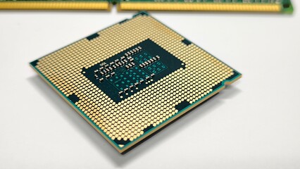 CPU on white background. For computer.