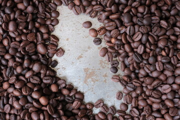 Roasted coffee beans for background