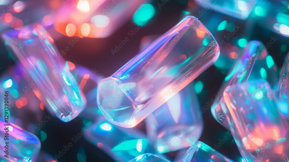 Poster vibrant abstract background featuring embedded led lights on translucent plastic