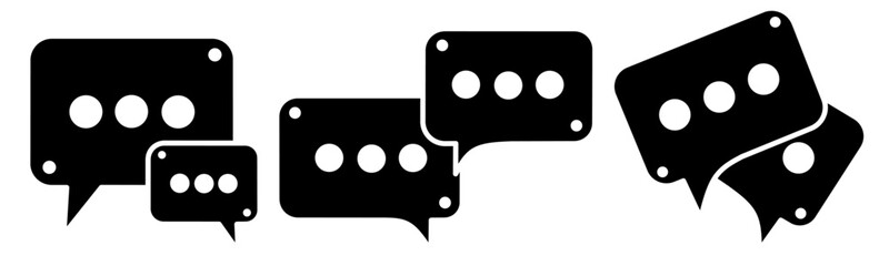 Message bubble vector icon symbol. Black abstract illustration icon design. Vector illustration.