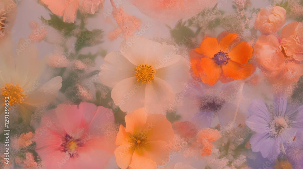 Poster delicate pressed flower texture for artistic backgrounds and design