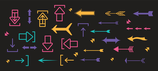 Arrow And Cursor Icons Arrow icon set isolated on white background