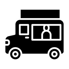 Food truck icon in glyph style
