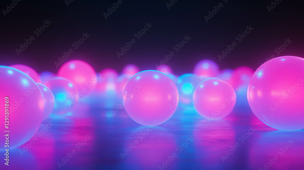 Aufkleber pulsating neon orbs and vibrant lights background for creative design