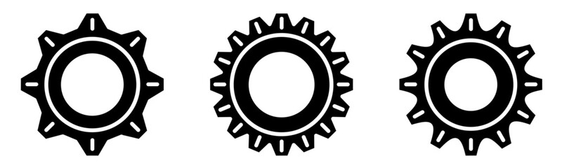 Gears vector icon symbol. Black abstract illustration icon design. Vector illustration.