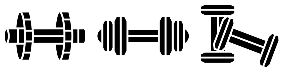 Barbell vector icon symbol. Black abstract illustration icon design. Vector illustration.