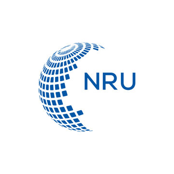 NRU creative minimalist letter logo.