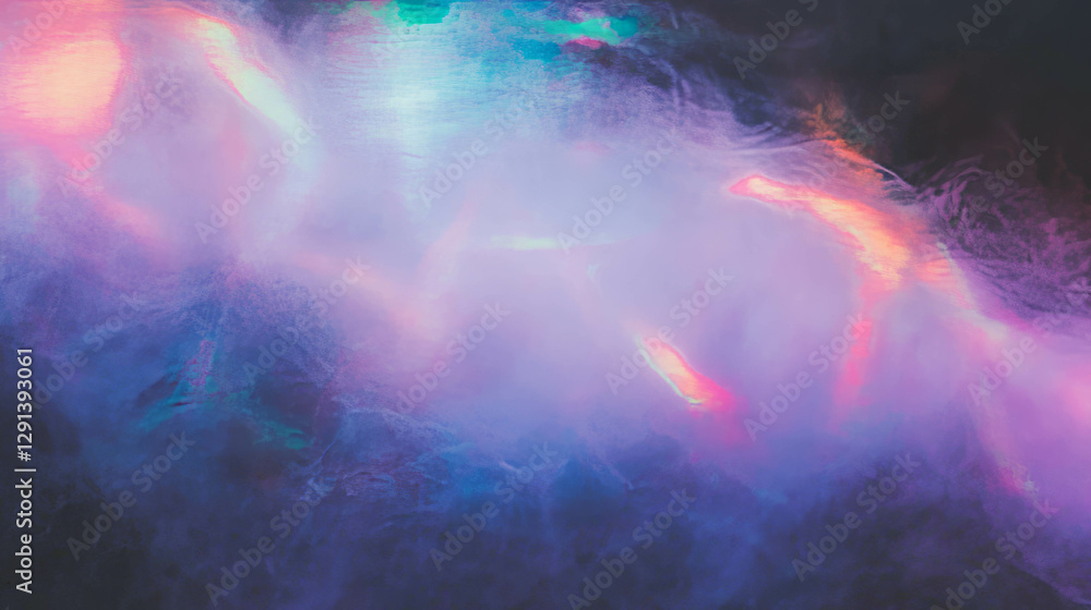 Poster mysterious rainbow light patterns in a foggy atmosphere
