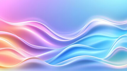 Fototapeta premium Colorful abstract waves in soft gradients.