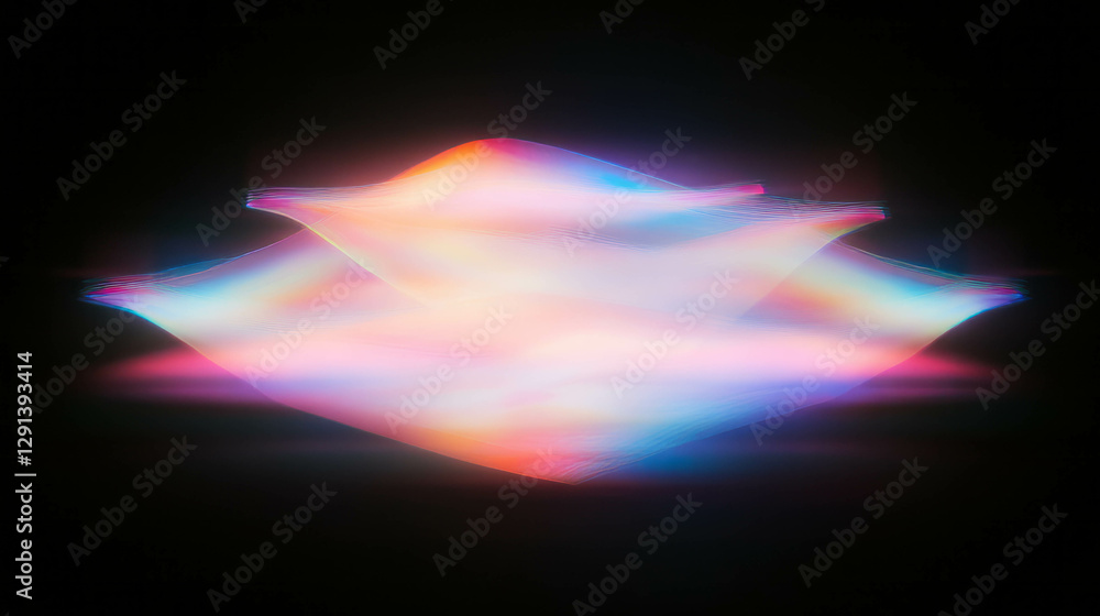 Aufkleber vibrant rainbow light creating abstract geometric shape on dark background