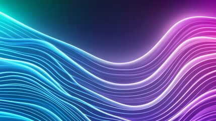 Obraz premium Vibrant abstract wave patterns in neon colors.