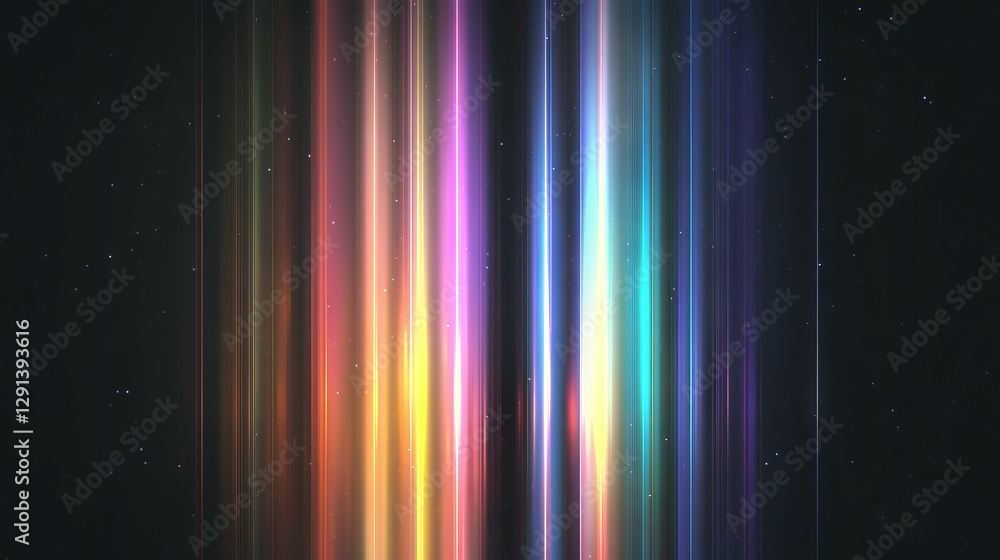 Poster vibrant rainbow light glow with subtle shadow background for creative design