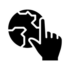 Internet icon in glyph style