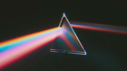 Prismatic light spectacle: rainbow colors refracting through a glass prism for creative design