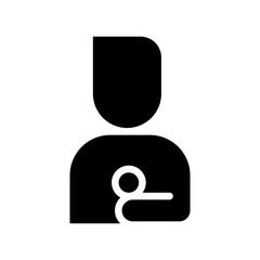 Male reporter icon in glyph style