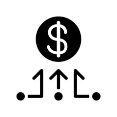 Cryptocurrency icon in glyph style