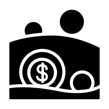recommend clip art: Cryptocurrency mining icon in glyph style