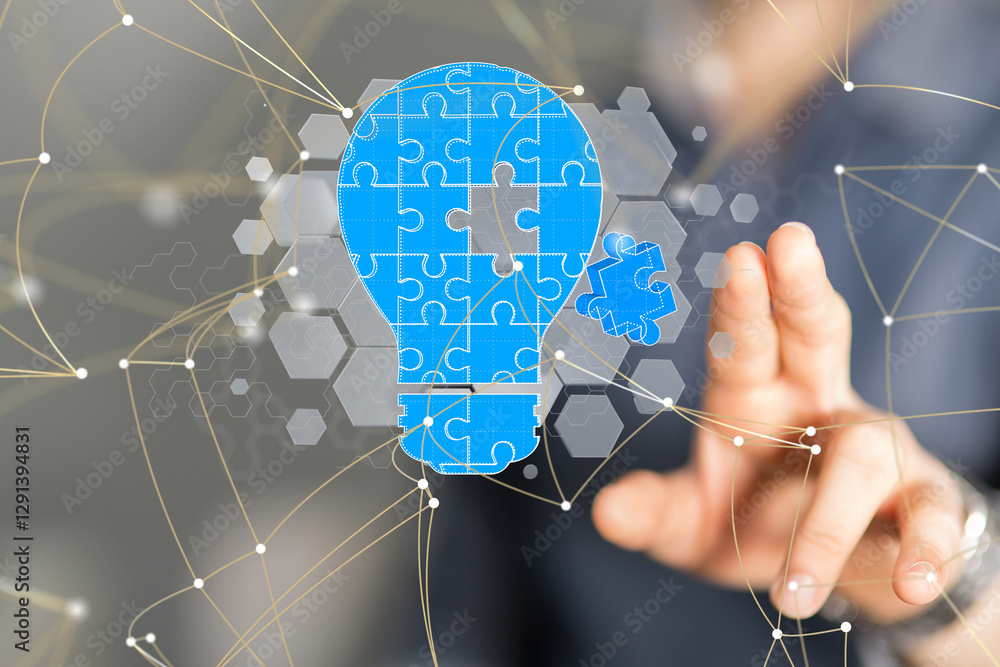 Poster neural network 3d illustration. big data and cybersecurity