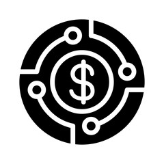 Cryptocurrency icon in glyph style