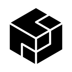 Blockchain icon in glyph style