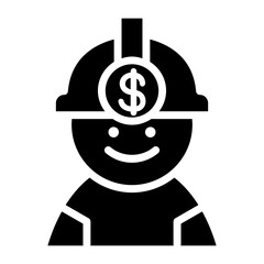 Financial engineer icon in glyph style