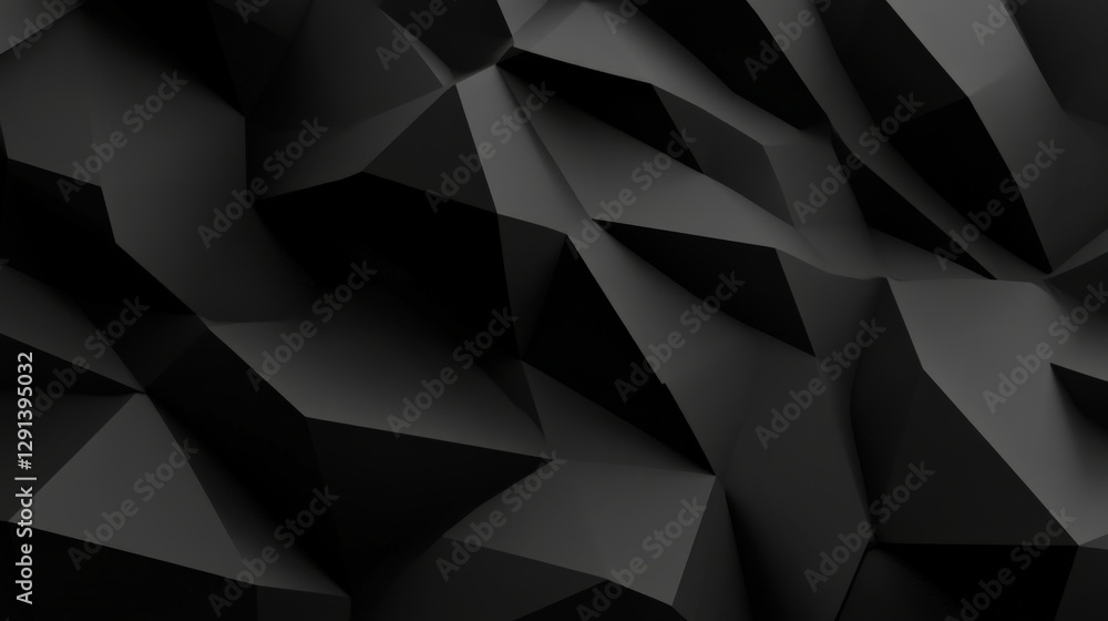 Poster abstract black geometric background featuring sharp, angular shapes and shadows