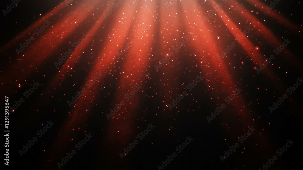 Aufkleber radiant red light with sparkling dust particles for background design