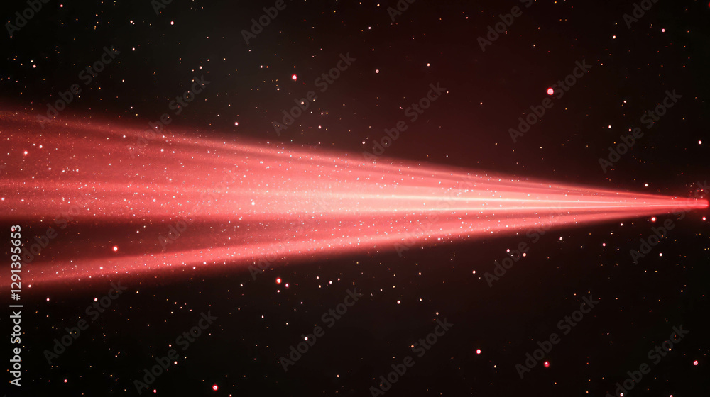 Poster abstract cosmic red light with fine dust particles for futuristic design