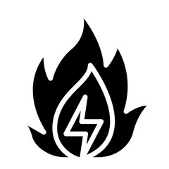 Flammable icon in glyph style