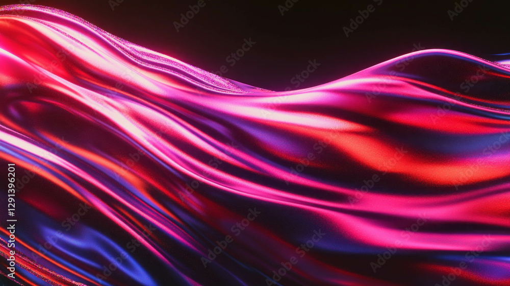 Poster abstract flowing red and purple light waves background for modern design
