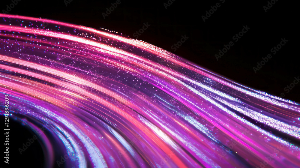 Poster abstract dynamic light streaks with red and purple tones