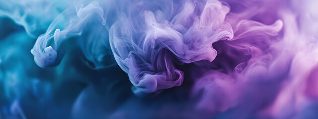 Fototapeta premium A close-up of purple and teal smoke, dark turquoise and light magenta 