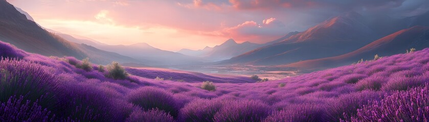 Obraz premium Flora conservation growth in lavender valley nature scene scenic landscape tranquil environment panoramic view