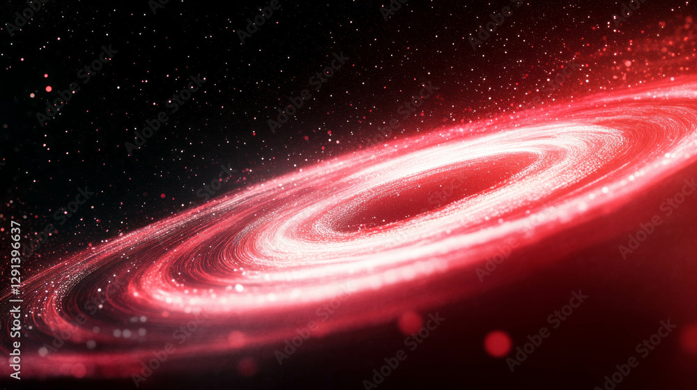 Poster vortex of red light swirling in mysterious cosmic background