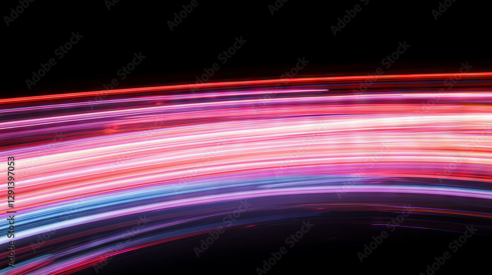 Poster abstract red light trails on black background for creative design and digital art