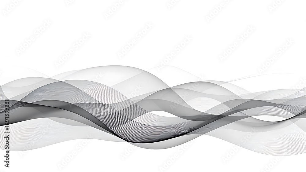 Poster abstract wave pattern flowing grey smoke design concept for creative projects and graphic resources
