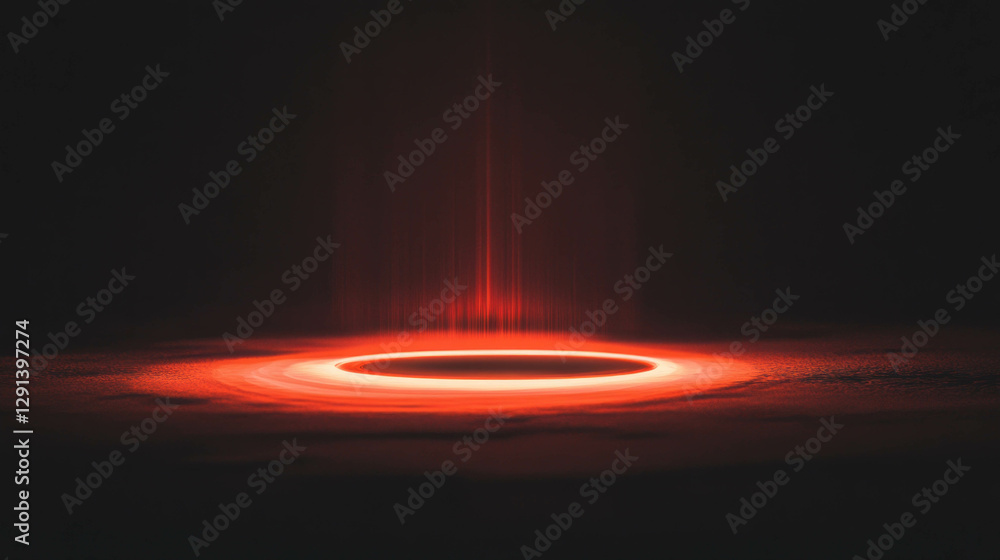 Poster mysterious red light halo with hidden illumination for futuristic design