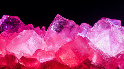 Fototapeta premium Vibrant red light reflections on ice crystals for background design