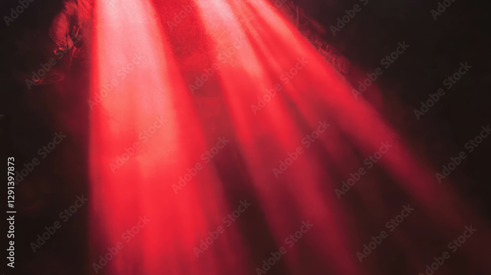 Poster abstract red light with high contrast beams for background design