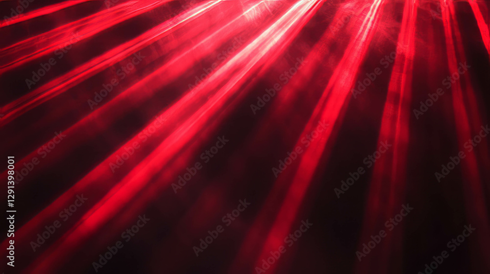Poster vibrant red light rays background with intense luminosity